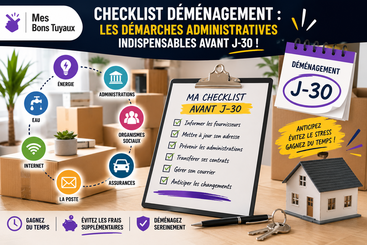Checklist déménagement démarches essentielles avant J-30