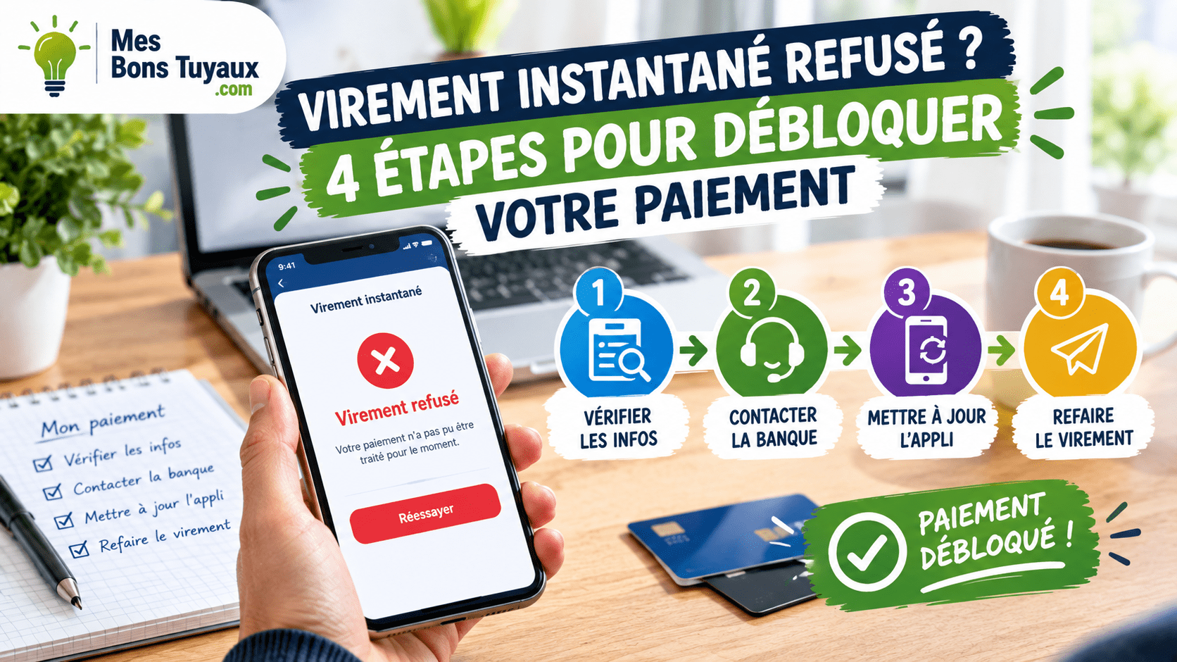 Virement refusé 4 étapes pour débloquer le paiement